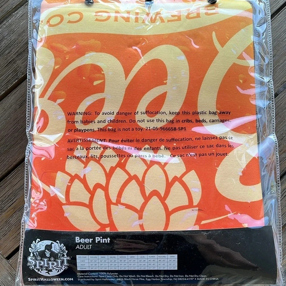 ⭐️NWT Beer Lint Halloween costume one size fits most - Picture 2 of 2